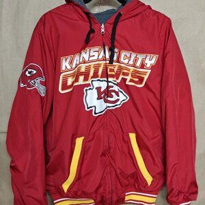 Kansas City Chiefs G-III Sport Reversible Red Zip Bomber Jacket (L) Rain Coat